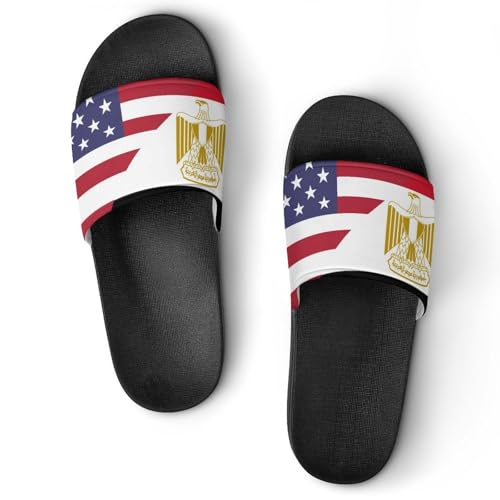 U.S Egypt Flag Slippers for Men Wormen Shower Bathroom Slipper Indoor Beach Non Slip Sandal