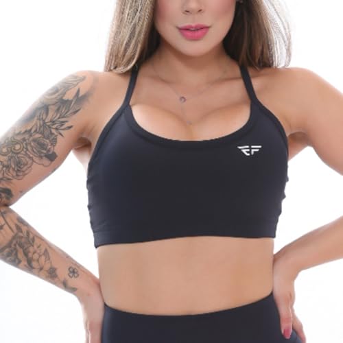 Top Fitness Com Bojo Corrida Academia Treino ElementFit (BR, Alfa, P, Regular, Preto)