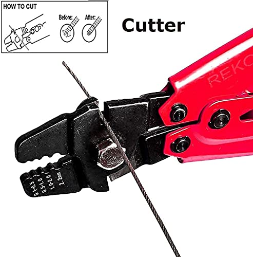 Crimping Tool, Wire Rope Crimping Tool, Up To 2.2mm Swager Crimper Fishing Wire Crimping Tool with 100 PCS Aluminum Double Barrel Ferrule Crimping Loop Sleeves Kit with Cutting Function for Cable