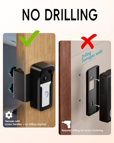 Support de sonnette vidéo antivol ajustable pour maison et bureau - 4
