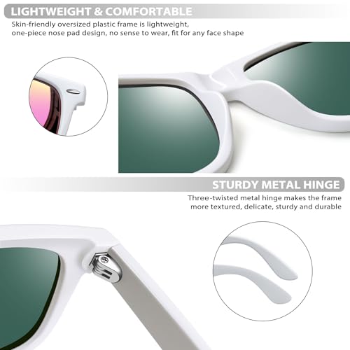 Image of Joopin Square Sunglasses Polarized UV400 Designer Sun Glasses Men Women | Oversized, Plastic Frame, Retro, Vintage, Unisex, Trendy Shades for Driving, Party, Fishing, Business, Costume
