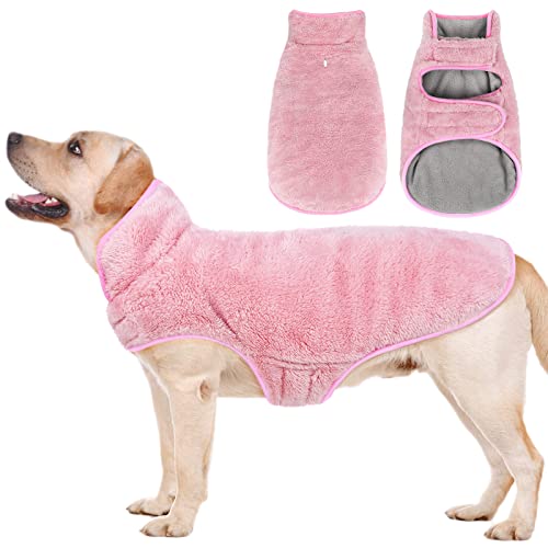 Malier Dog Winter Coat, Reversible Fleece Dog Cold Weather Coats,