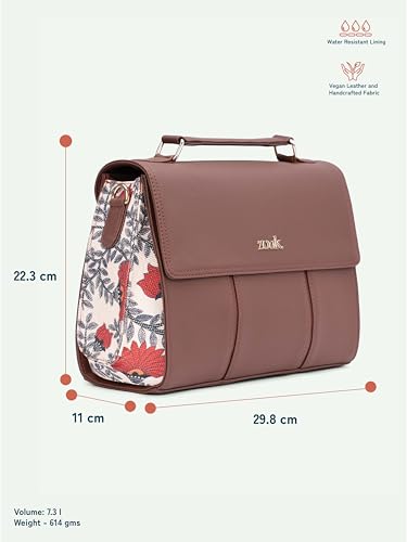 Image of ZOUK Rhea Kapoor Satchel Bag | Elegant Vegan Leather Handbag for Women |