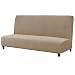 subrtex Sofabezug ohne Armlehnen Stretch Abdeckung Husse für Sofabett Sofaüberzug Armless rutschfest (Sand)