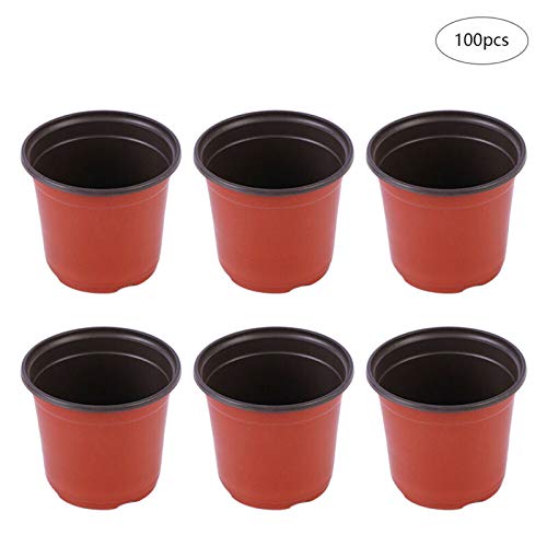 Adoture - Macetas de plástico para plantas de cuarto de bebé, 100 unidades, 6"- 100pcs