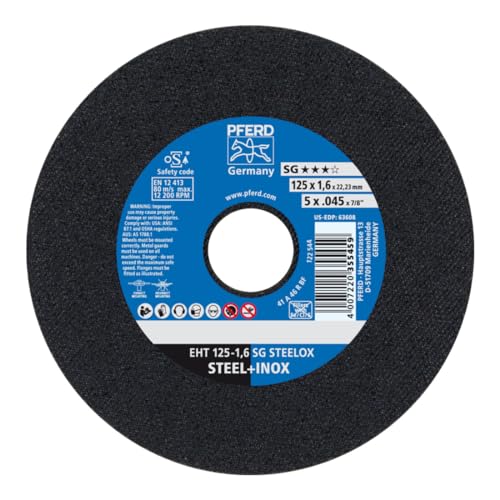 Pferd 61326406 A46QSG-I Cut-off Wheel, 0 V, Multi-Colour, 178 x 1.6 mm 125 x 1.6 mm 61341122