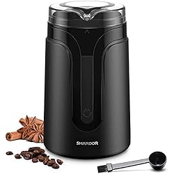 SHARDOR Molinillo de Café Eléctrico, Molienda Eficiente y Silenciosa, Seguridad con BloqueoPara Niños de Molinillo Café, Granos de Café de Molienda con un Botón, Nueces, Especias, Molinillo de Linaza