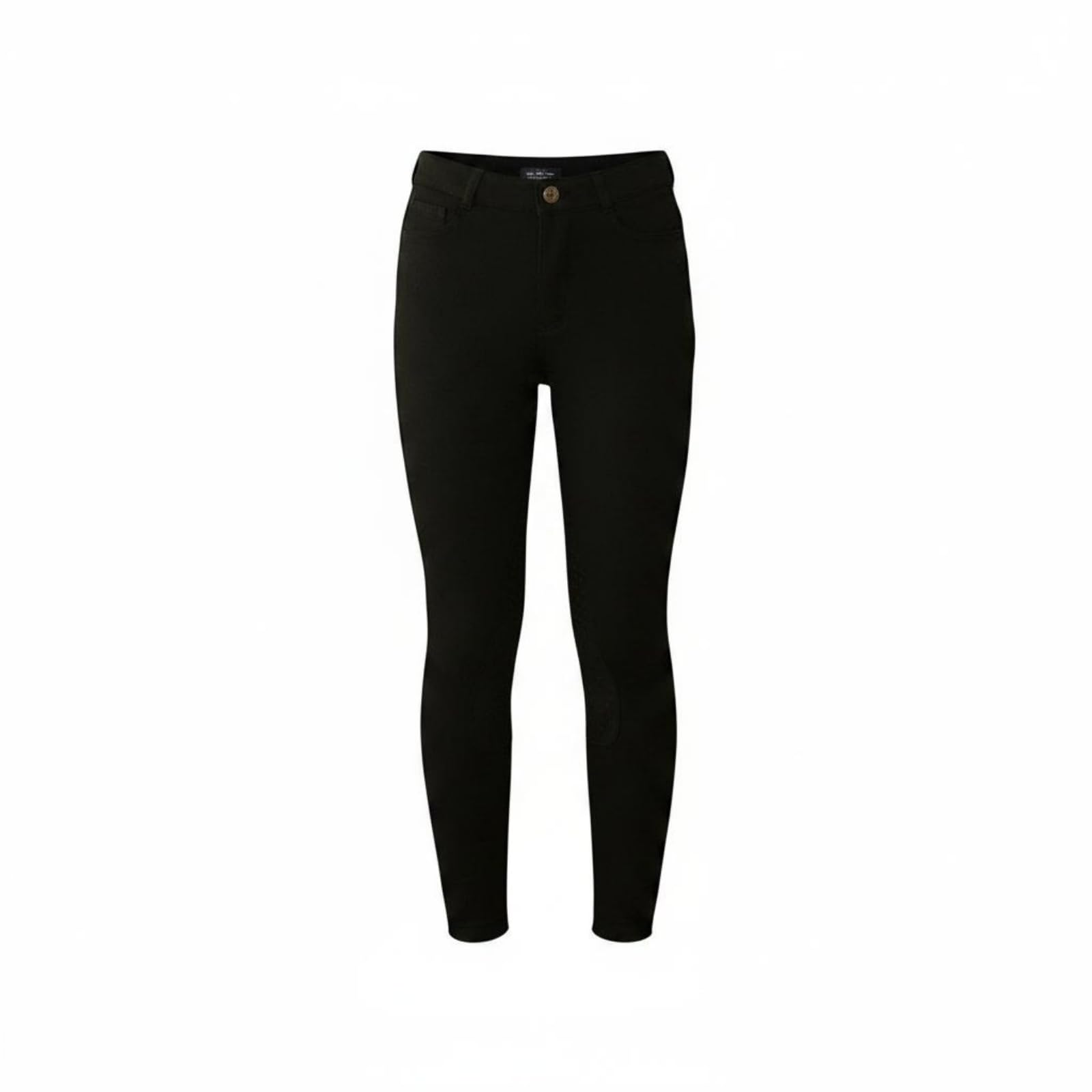Kinder-Reithose atmungsaktiv Schwarze Reithose Silikongrip Kinderbekleidung, Black, 6