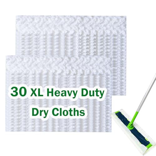 SoliFairy XL Heavy Duty Dry Sweeping Cloth for Swiffer Sweeper XL Mop XL Disposable Dry Cloth Refills Pet Hair Dust XL Dry Pad Refills Extra Large Dry Cloth for Floor Mopping and Cleaning 30 Count