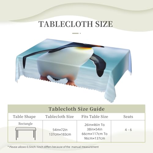 Nappe rectangulaire extérieur et intérieur pour table rustique motif pingouin - 7