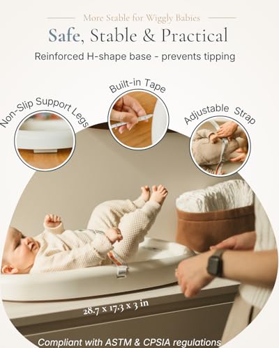 Image of Cuddobaby 4-in-1 Changing Pad | Baby Scale | Height | Room Temp - Vanilla | Weight & Height Growth Monitoring, Integrated Tape, Wipe Clean Cover, for Newborn, Toddler & Adult - Table, Dresser, Bed