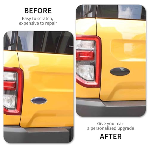 Image of RAZPOY for Bronco Emblem Cover, 5.24inch Rear Tailgate Overlay Badge Emblem Cover Trim Compatible with 2021-2026 Ford Bronco & Bronco Sport Exterior Accessories, Smoke Black