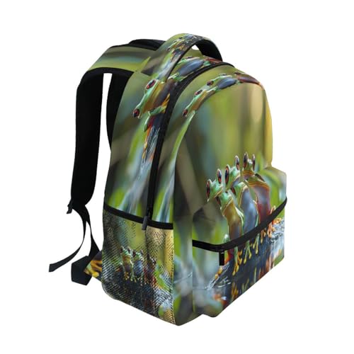 Frog Leaf Animal Backpack for School Boys Girls Adults Kids Bookbag Laptop Bag 15L2