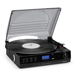 AUNA TT-186 – Platine Vinyle, Radio Dab+/FM, Fonction Bluetooth, Entraînement par Courroie 33/45 TR/Min, Entrée AUX… - Les Beatles, Paul McCartney, John Lennon, RIngo Starr, George Harrison