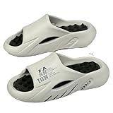 sandales grises femme Lieu applicable: Plage YIMAISZQ Tongs Homme Chaussons De Massage D\'été Sandales Plage Intérieures en Plein Air Bottom Doux Décontractées Flip Flops Hommes Sandales-Gris Noir-38-39