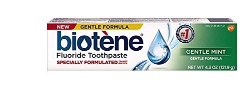 Biotene Fluoride Toothpaste Antibacterial Gentle Mint, 4.3 Ounces each Pack of 3