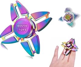 Bestie toys Four Side Ninja Fidget Spinner Toy Metal for Kids Adults, Small Finger Hand Spinner Gadget Desk Toy Spinning Top Focus Party Stuffer Fidget Pack for Stress Relief Anti Anxiety Gift