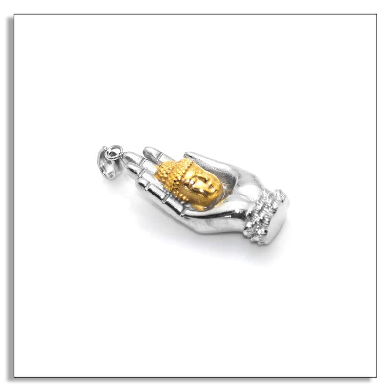 Fashion Gold Buddha Pendant Stainless Steel Hand Necklace,22inches Link Chain3