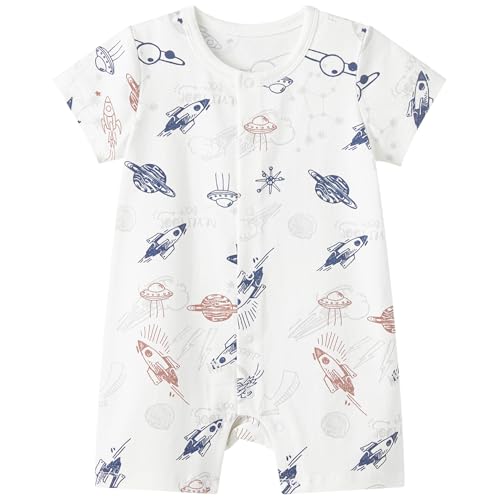 Image of pureborn Baby Boys Girls Romper One-Piece Beach Outfit Summer Clothes 0-24 Months