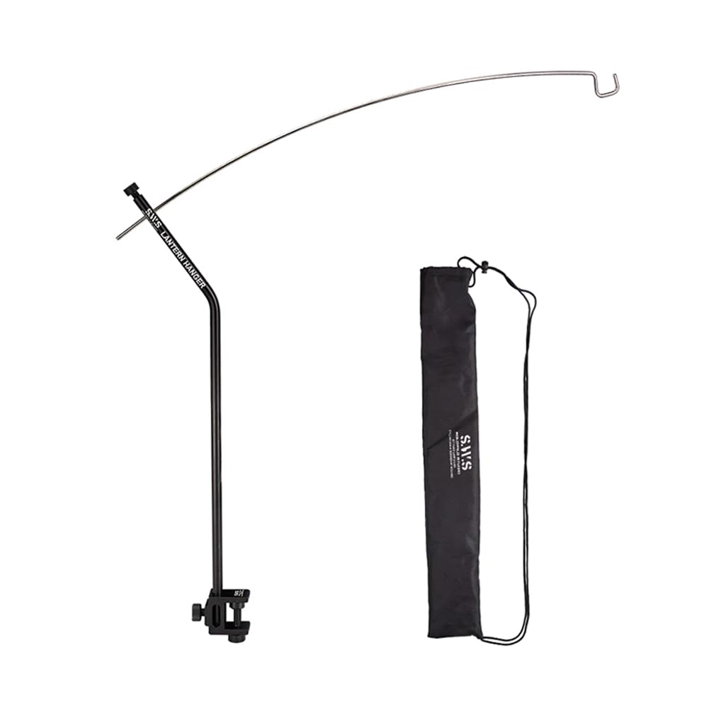 EcoGleam Camping IGT Lamp Hanging Rack Stainless Steel Table Lantern Stand (Black)