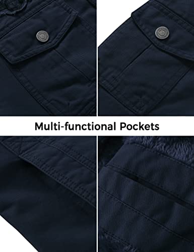 Image of WenVen Men's Military Jacket Fleece Lined Winter Puffer Coat Cotton Windbreaker Parka