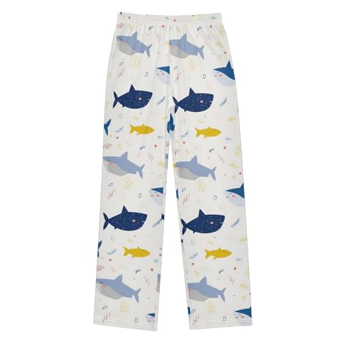 ALAZA Shark Line Cartoon Pajama Lounge Pants Long Sleep Pajama Bottoms with Pockets