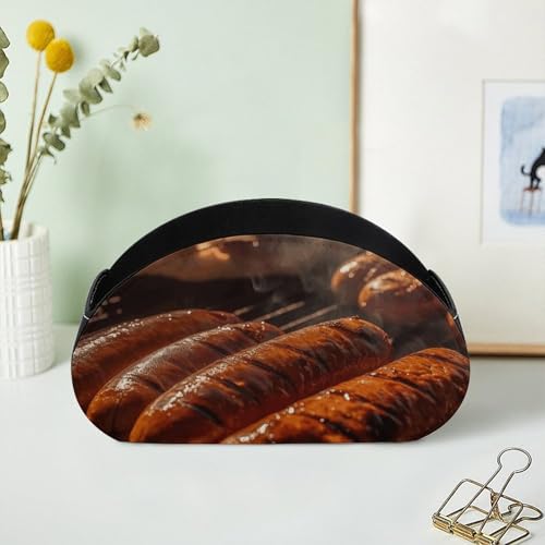 Organiseur de bureau en cuir à 5 compartiments pour télécommande - 8