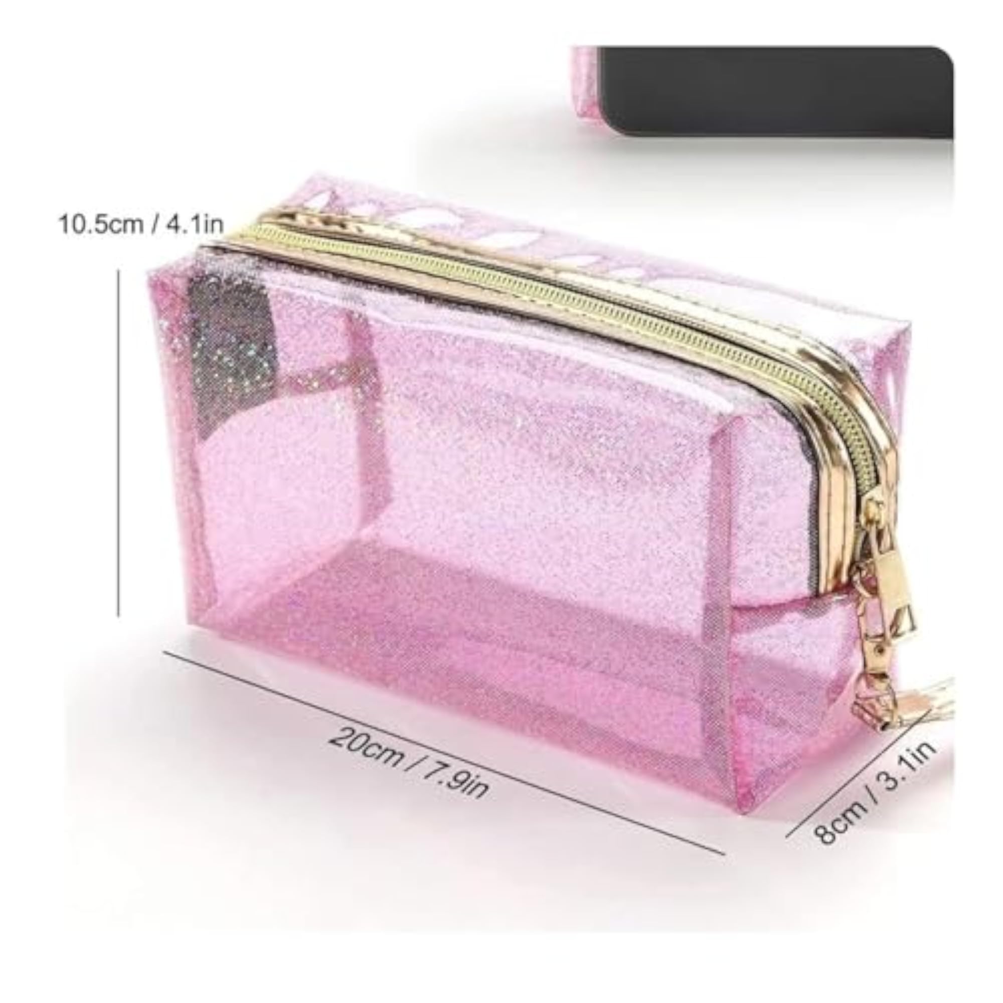 Large Capacity Transparent ABS Makeup Bag, Waterproof
