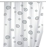 WENKO Duschvorhang Schnecke, Textil-Vorhang fürs Badezimmer, mit Ringen zur Befestigung an der Duschstange, waschbar, wasserabweisend, 180 x 200 cm