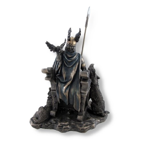 Estatua Bronzed Dios Nórdico Odín en Trono miniatura 4