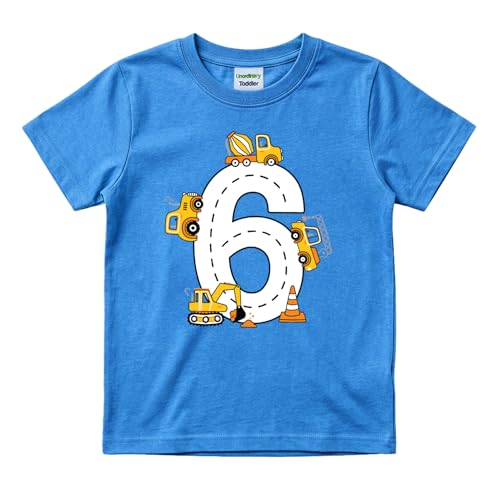 Birthday boy Shirt Toddler Construction Shirts Boys 2t 3t 4 Year Old Excavator Theme Party t-Shirt 5 Kids 6th Outdoor Play (US Age 7 Years French Blue - 6th)