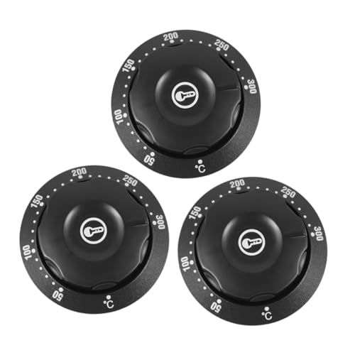Unomor 3pcs Oven Temperature Gauge Knob Cover Universal Thermostat Stove Control Switch Replacement for Oven Stove Heater Deep Fryer