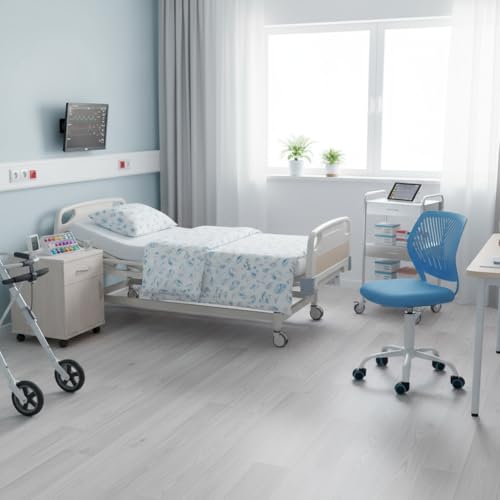 FurnitureR Aufstehsessel Alternative ergonomischer Drehstuhl ohne Armlehnen, höhenverstellbar, Netzrückenlehne, Metallfuß, 38x40cm Sitz, 32cm Rückenlehne, Blau FurnitureR Aufstehsessel Alternative ergonomischer Drehstuhl ohne Armlehnen, höhenverstellbar, Netzrückenlehne, Metallfuß, 38x40cm Sitz, 32cm Rückenlehne, Blau