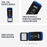 ABUS Pasek do walizki z zamkiem TSA 620TSA/192 - pasek do walizki z 3-cyfrowym kodem numerycznym - tabliczka na nazwisko w zestawie - niebieski