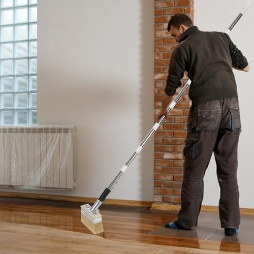 Flächenstreicher, 150mm Terrassenpinsel für den Außenbereich, 2 Stück Große Outdoor-Bodenbelag Besonders für Schnellen Farbauftrag, Mit Verlängerungsstiel, Farbpinsel für Alle Lasuren & Lacke