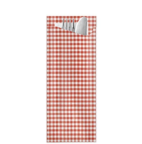 Pochette à couverts ELAG - Pochetta FIT PicNic Rouge 500 pièces par boîte- 85 x 190 mm – serviette inclus-P-FIT269-5