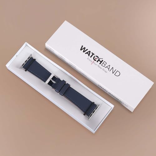 Genuine Leather Band Compatible with Apple Watch Bands for Women Men 49mm 46mm 45mm 44mm 42mm 41mm 40mm 38mm, Soft Leather Replacement Strap for iWatch Ultra/SE/Series 11 10 9 8 7 6 5 4 3 2 1
