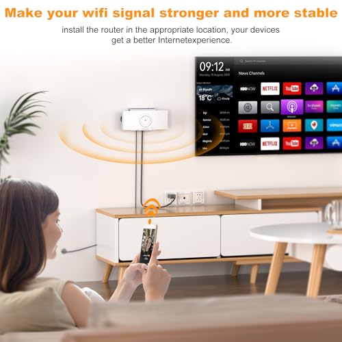 Image of for Starlink Gen 3 Router Mount, 2 in 1 Wall Holder for Starlink V3 Mesh Router and Power Supply Mounting Kit, Star Link Internet Kit Satellite, Signal Integrity Space Saving Desk Bracket