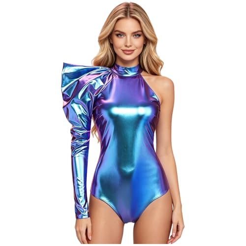 Leotard à col montant extensible et gainant pour danse et fitness