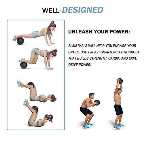 GOOGIC 10lb Basic Slam Ball Medicine Ball, Ideal for Cross Training, Core Exercises Plyometric and Cardio Workouts