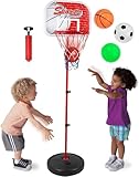 Basketball Hoop for Kids Toy Set with 3 Balls | Adjustable Height Stand 2-4 ft | Indoor & Outdoor Play for Toddler Boy & Girl