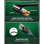 28Ft Outdoor Extension Cord, 1 to 3 Splitter Heavy Duty Weatherproof Power Cord, 16/3 SJTW, 3 Grounded Outlets Flat Plug for Patio, Garden Displays, Lights, Black - Image 5