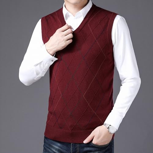 JEShifangjiusu Men's V-Neck Knitted Tank Top Comfortable Sleeveless Sweater Vest Lightweight Slim Fit Cotton Pullover2