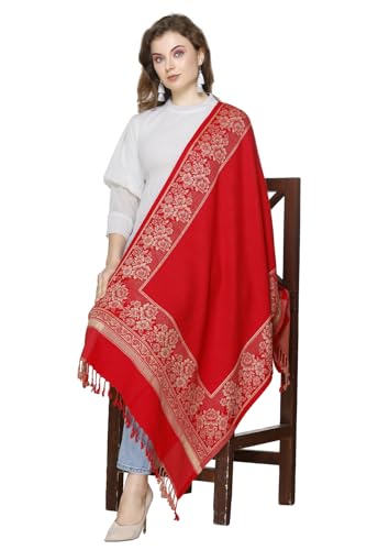 Image of KRITI Paisley Design Woollen Beige Color Shawl For Women