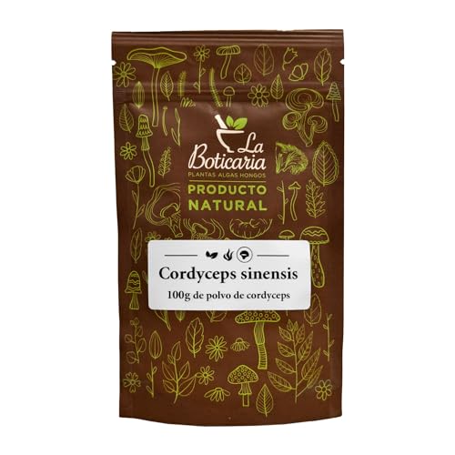 Cordyceps Sinensis. Hongo Energizante y Revitalizante. Bolsa con 100g de polvo puro de seta. Envasado a mano. Cultivo ecológico. Seta 100% pura en polvo.