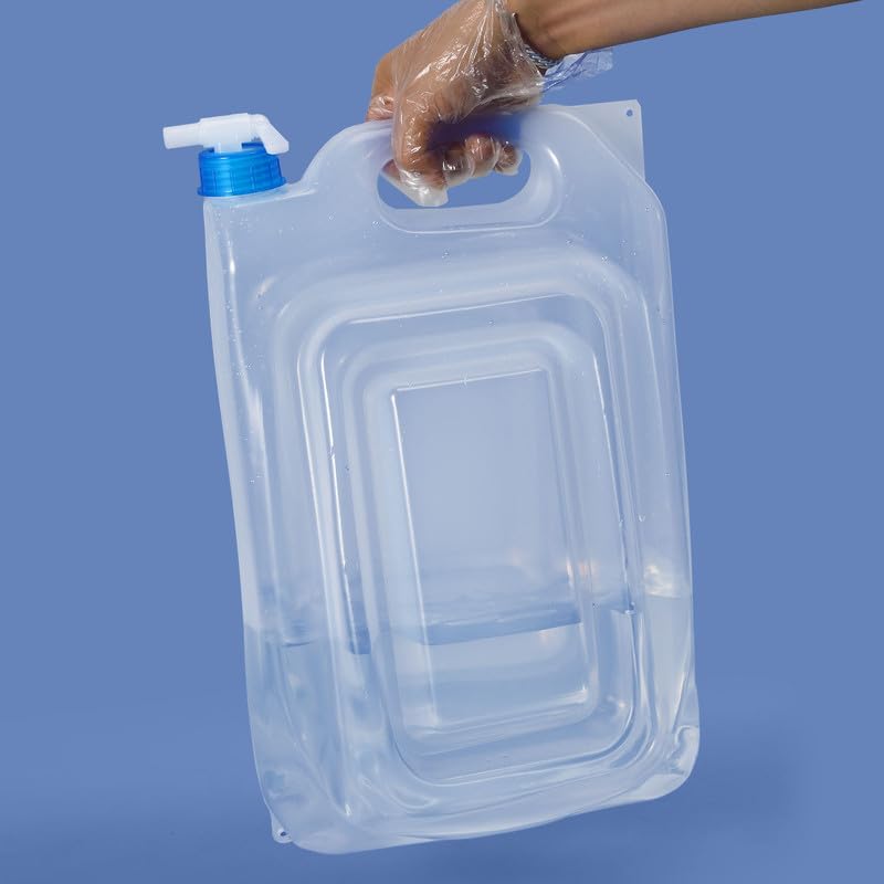 GION Foldable 13 Liter Water Can - Transparent Plastic Camping Water Tank with Handle & Tap Ideal for Hiking Picnics & Emergency Water Storage-image-33