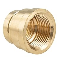 tecuro Messing Muffe reduziert 1/2 x 3/8 Zoll Innengewinde, Messing blank, CW617N, nach Trinkwasserverordnung 50930-6