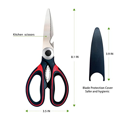 Kitchen Scissors 2 Pack Kitchen Shears Heavy Duty Dishwasher Safe Multipurpose Utility Sharp Scissors For Food, Meat, Poultry, Vegetable #TOP7