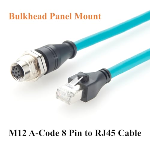 Cable Industrial Ethernet M12 A Code a RJ45 0.3m Cat6a miniatura 3