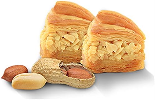 Baklava Sweets Peanuts (60 Oz) in Tin Box - Imported Fresh from Lebanon - THE ORIGINAL Recipe From Middle East - Baklava Pastry Peanuts (60 Oz)